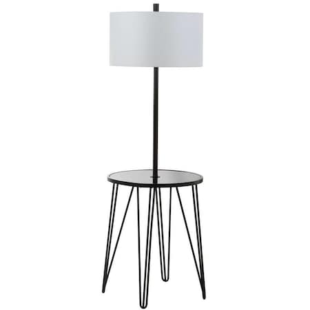 Safavieh 58 in. Ciro Floor Lamp Side Table, Black & White FLL4010A
